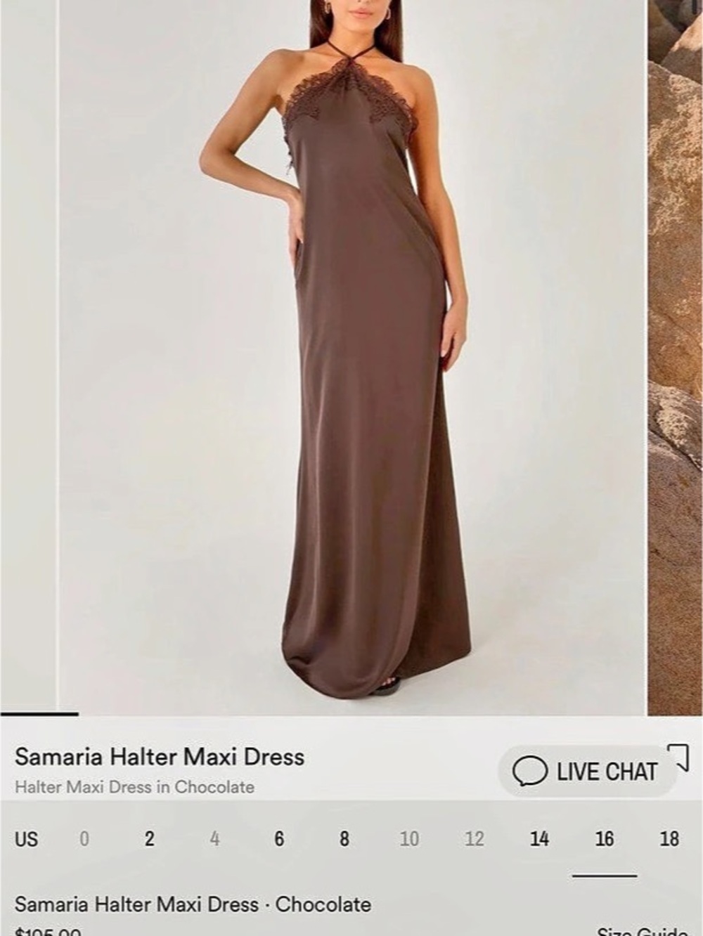 Peppermayo Samaria Halter Maxi Dress Brown
